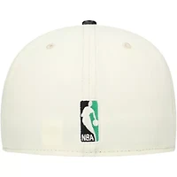 NBA White/Black Boston Celtics Faux Leather Visor Two-Tone 59FIFTY Fitted Hat
