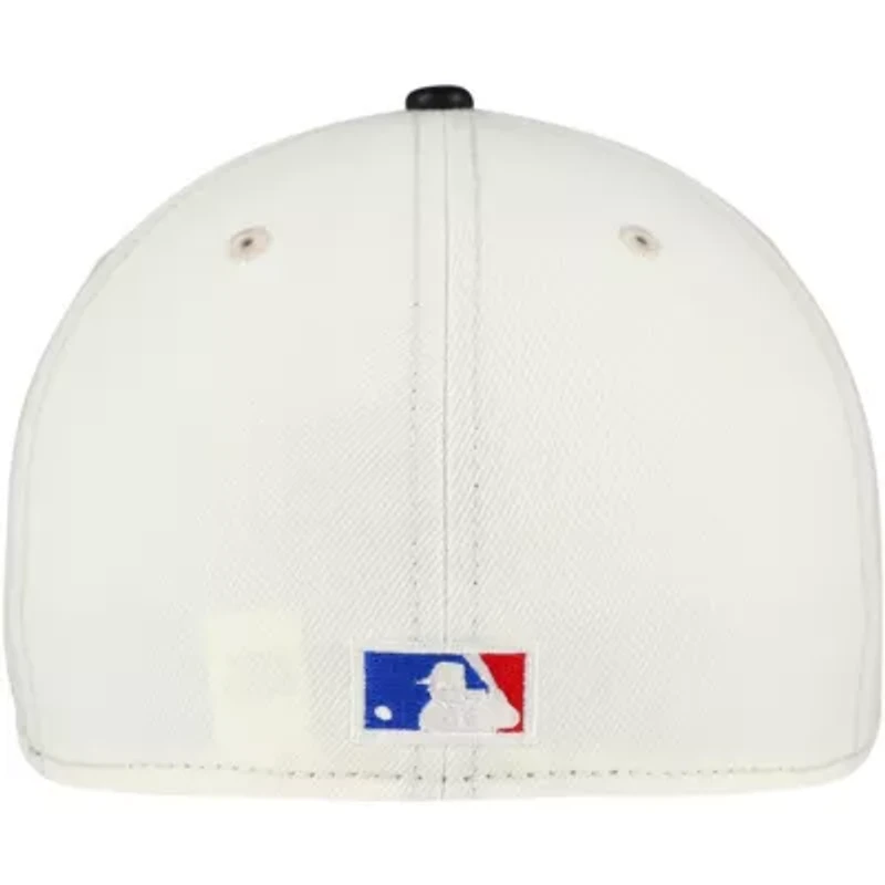NBA Cream/Black Chicago Bulls Faux Leather Visor Two-Tone 59FIFTY Fitted Hat