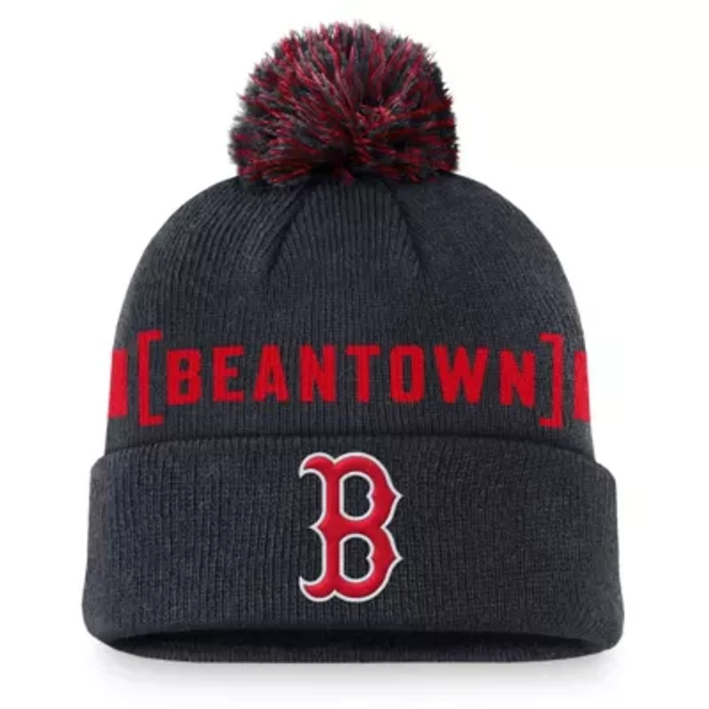 Boston Red Sox MLB Nike Boston Sox Hometown Peak Cuffed Knit Hat with Pom