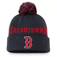 Boston Red Sox MLB Nike Boston Sox Hometown Peak Cuffed Knit Hat with Pom