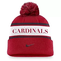 MLB Nike St. Louis Cardinals Team Stripe Peak Cuffed Knit Hat with Pom