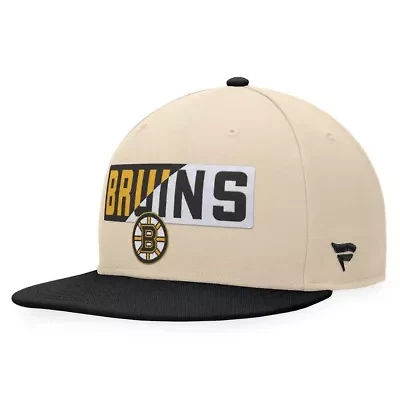 NHL Fanatics Cream/Black Goalaso Snapback Hat