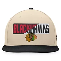 NHL Fanatics Cream/Black Chicago Blackhawks Goalaso Snapback Hat