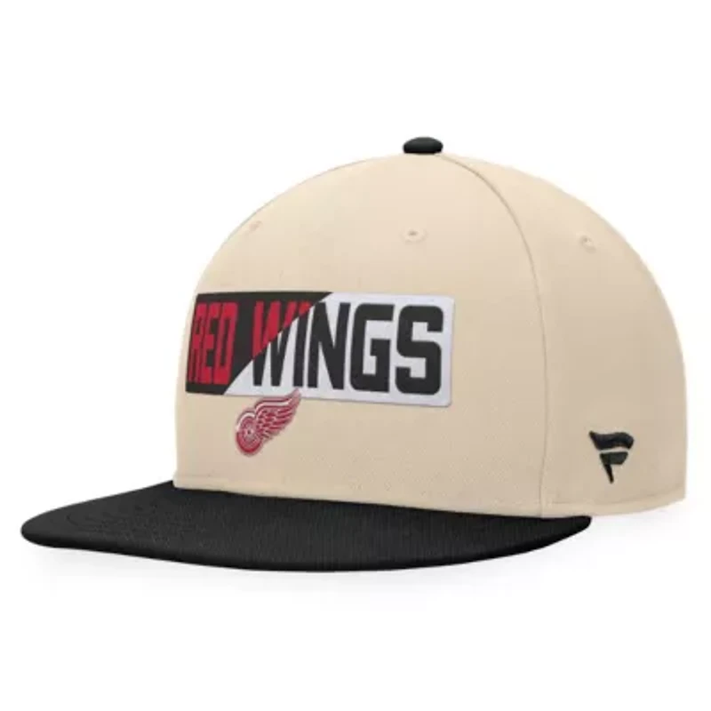 NHL Fanatics Cream/Black Detroit Wings Goalaso Snapback Hat