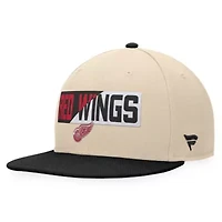 NHL Fanatics Cream/Black Detroit Wings Goalaso Snapback Hat