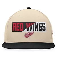 NHL Fanatics Cream/Black Detroit Wings Goalaso Snapback Hat