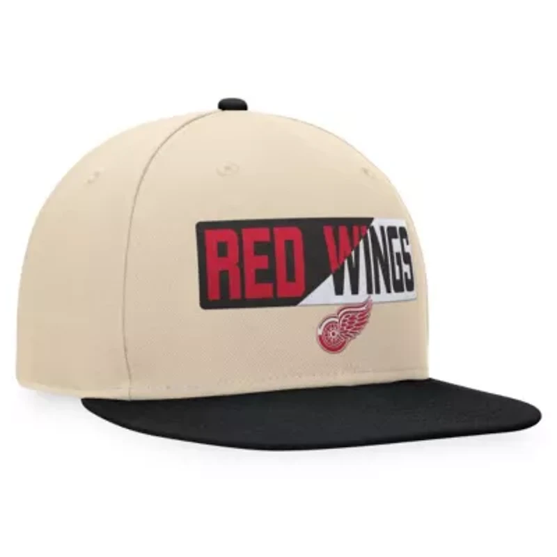 NHL Fanatics Cream/Black Detroit Wings Goalaso Snapback Hat