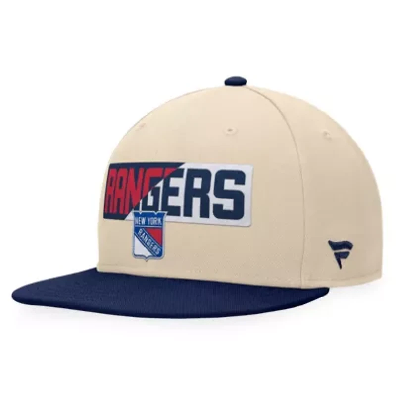 NHL Fanatics Cream/Navy New York Rangers Goalaso Snapback Hat