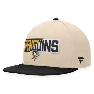 NHL Fanatics Cream/Black Pittsburgh Penguins Goalaso Snapback Hat