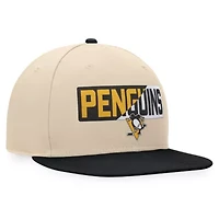 NHL Fanatics Cream/Black Pittsburgh Penguins Goalaso Snapback Hat