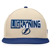 NHL Fanatics Cream/Blue Tampa Bay Lightning Goalaso Snapback Hat