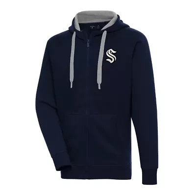 NHL Deep Sea Seattle Kraken Metallic Logo Victory Full-Zip Hoodie
