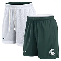 NCAA Nike White/Green Michigan State Spartans Primetime Reversible Performance Shorts