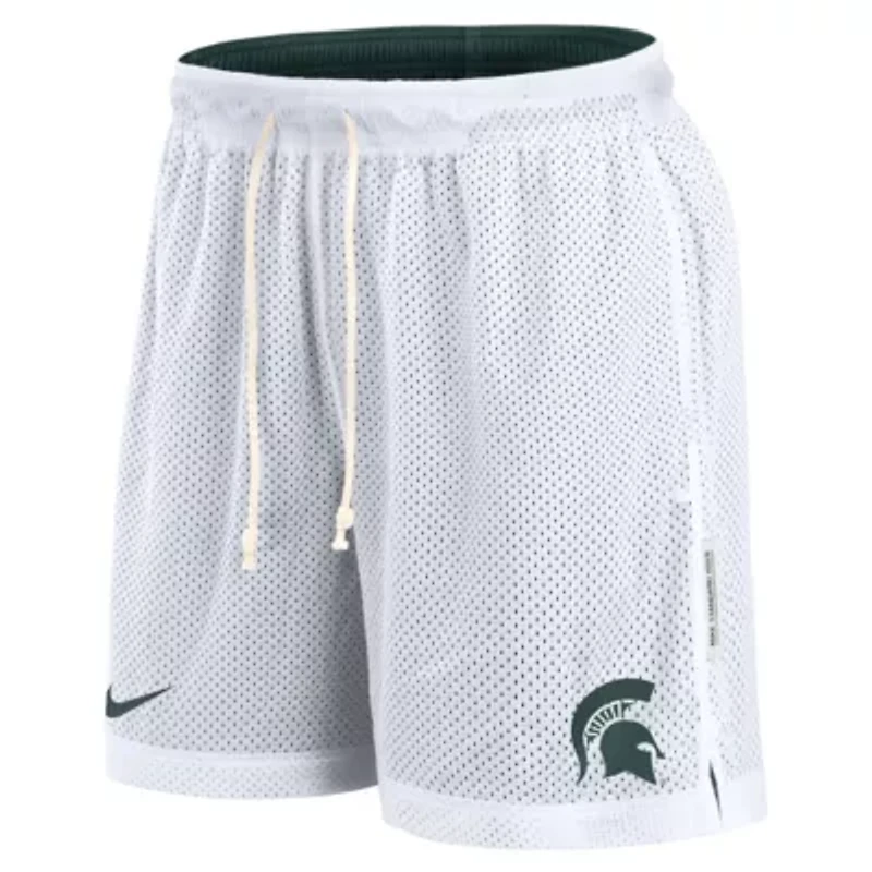 NCAA Nike White/Green Michigan State Spartans Primetime Reversible Performance Shorts