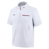 Alabama Crimson Tide NCAA Nike 2024 Sideline Coach Short Sleeve Half-Zip Hoodie Jacket