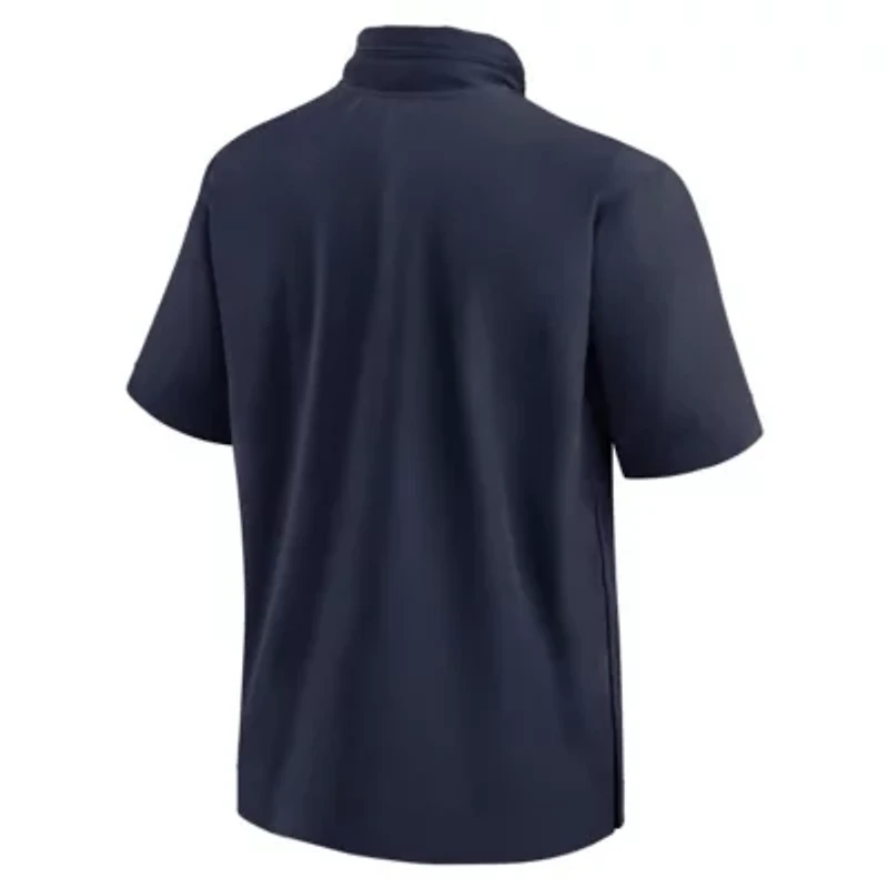 NCAA Nike Michigan Wolverines 2024 Sideline Coach Short Sleeve Half-Zip Hoodie Jacket