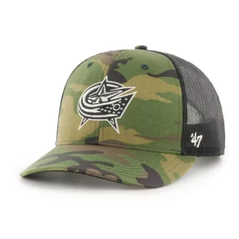 NHL Camo/Black Columbus Jackets Trucker Adjustable Hat