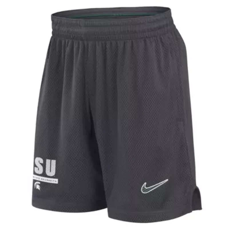 NCAA Nike Michigan State Spartans 2024 Sideline Performance Mesh Shorts