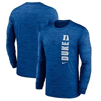 Duke Blue Devils NCAA Nike 2024 Sideline Velocity Dri-FIT Long Sleeve T-Shirt