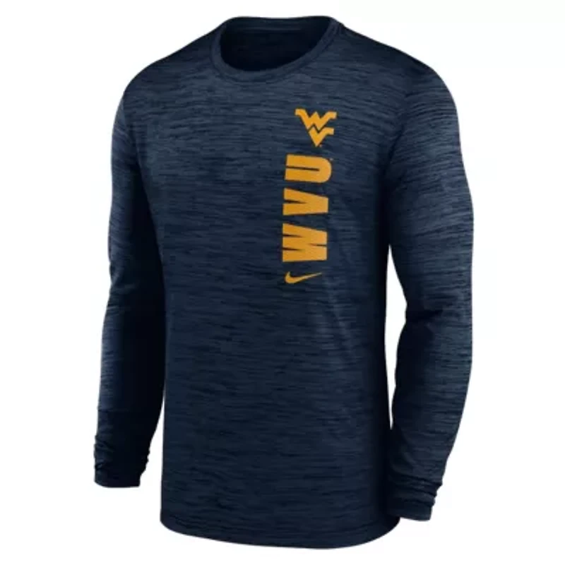 NCAA Nike West Virginia Mountaineers 2024 Sideline Velocity Dri-FIT Long Sleeve T-Shirt