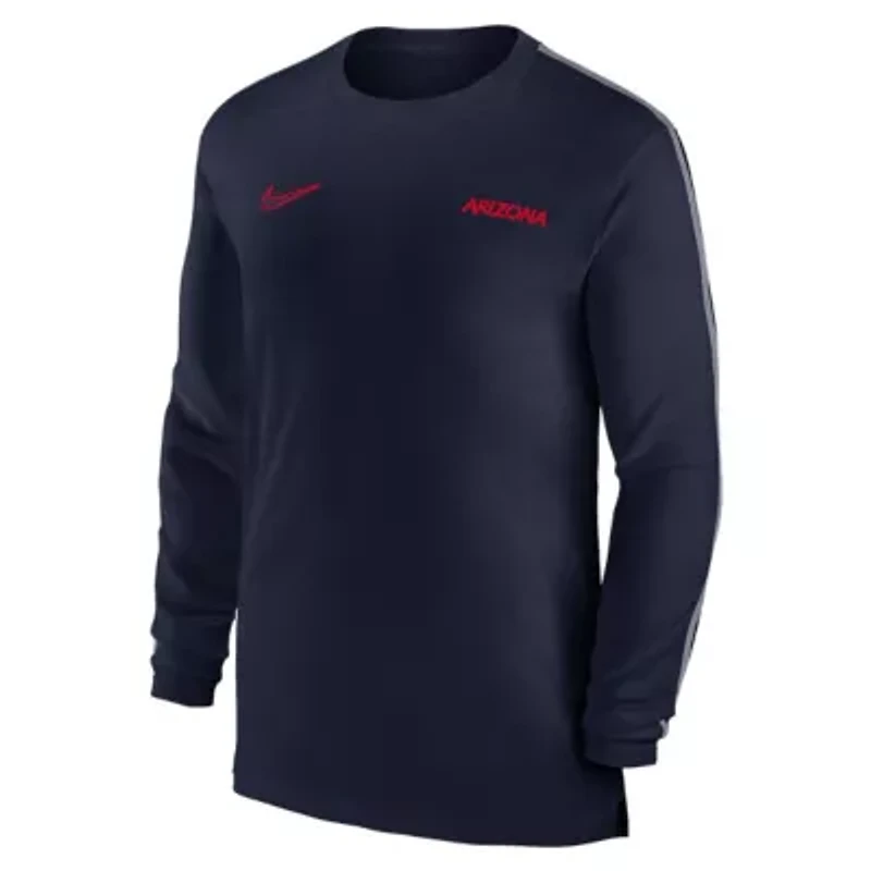 NCAA Nike Arizona Wildcats 2024 Sideline Coach UV Performance Long Sleeve T-Shirt