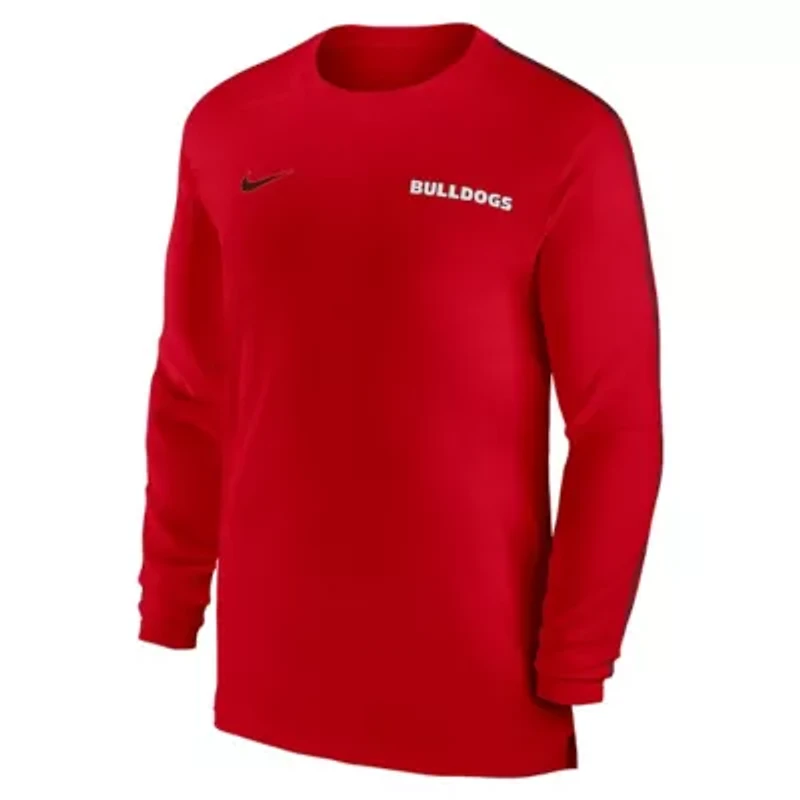 NCAA Nike Georgia Bulldogs 2024 Sideline Coach UV Performance Long Sleeve T-Shirt