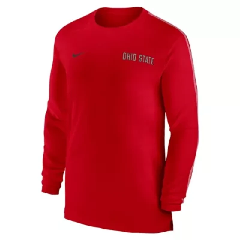 NCAA Nike Ohio State Buckeyes 2024 Sideline Coach UV Performance Long Sleeve T-Shirt