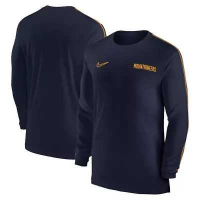 NCAA Nike West Virginia Mountaineers 2024 Sideline Coach UV Performance Long Sleeve T-Shirt