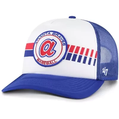 MLB White/Royal Atlanta Braves Cooperstown Collection Wax Pack Express Trucker Adjustable Hat