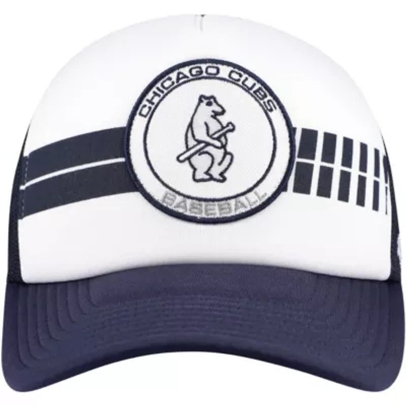 MLB White/Navy Chicago Cubs Cooperstown Collection Wax Pack Express Trucker Adjustable Hat