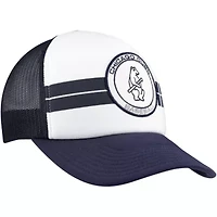 MLB White/Navy Chicago Cubs Cooperstown Collection Wax Pack Express Trucker Adjustable Hat