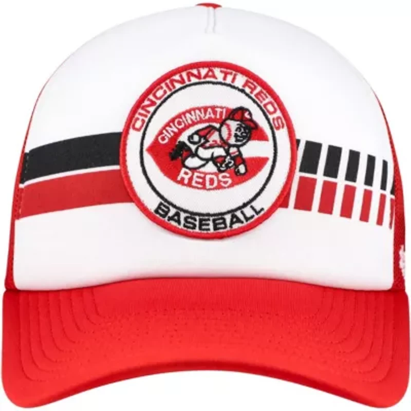 MLB White/Red Cincinnati Reds Cooperstown Collection Wax Pack Express Trucker Adjustable Hat