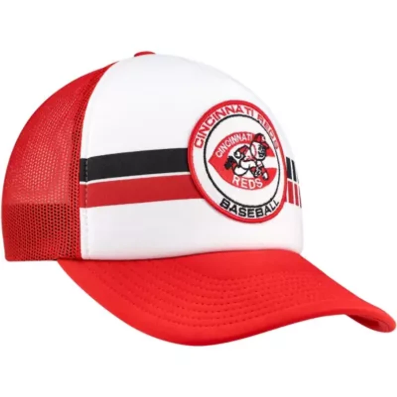 MLB White/Red Cincinnati Reds Cooperstown Collection Wax Pack Express Trucker Adjustable Hat