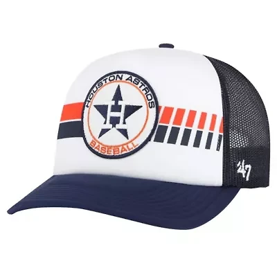 MLB White/Navy Houston Astros Cooperstown Collection Wax Pack Express Trucker Adjustable Hat