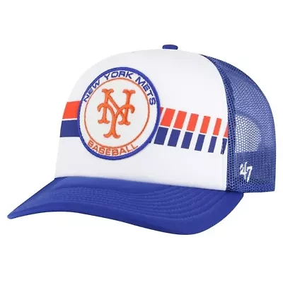 MLB White/Royal New York Mets Cooperstown Collection Wax Pack Express Trucker Adjustable Hat
