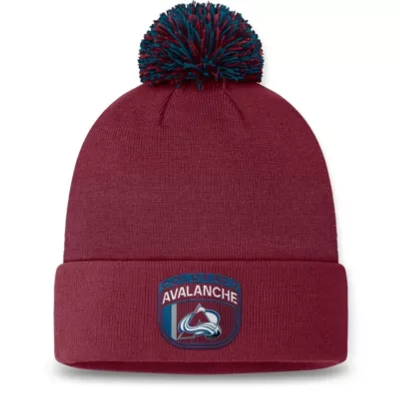 NHL Fanatics Colorado Avalanche 2024 NHL Draft Cuffed Knit Hat with Pom