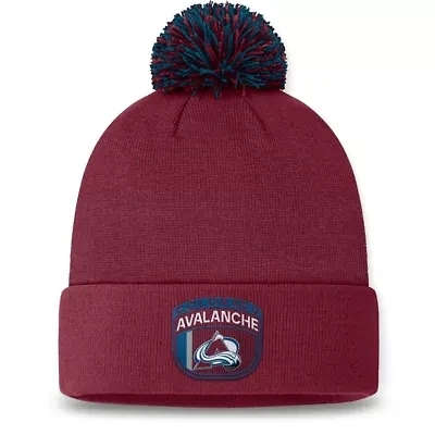 NHL Fanatics Colorado Avalanche 2024 NHL Draft Cuffed Knit Hat with Pom