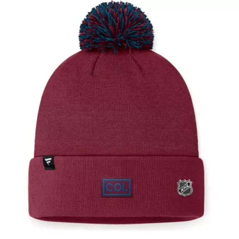 NHL Fanatics Colorado Avalanche 2024 NHL Draft Cuffed Knit Hat with Pom
