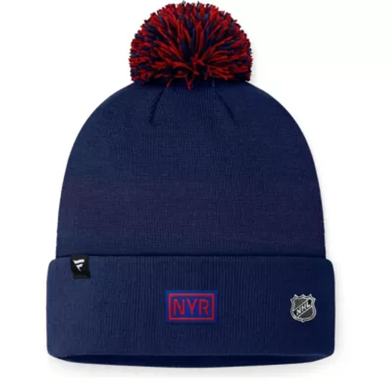 NHL Fanatics New York Rangers 2024 NHL Draft Cuffed Knit Hat with Pom