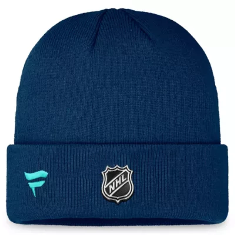 NHL Fanatics Deep Sea Seattle Kraken Authentic Pro Training Camp Cuffed Knit Hat