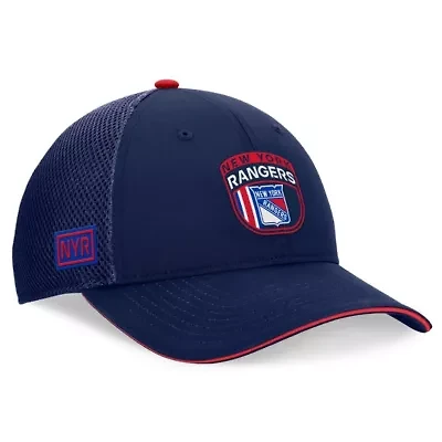 NHL Fanatics New York Rangers 2024 NHL Draft On Stage Trucker Adjustable Hat