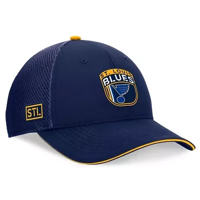 NHL Fanatics St. Louis Blues 2024 NHL Draft On Stage Trucker Adjustable Hat