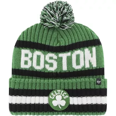 NBA Kelly Boston Celtics Bering Cuffed Knit Hat with Pom