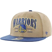 NBA Khaki/Royal Golden State Warriors Chilmark Captain Snapback Hat