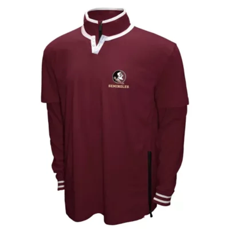 NCAA Franchise Club Florida State Seminoles 3-in-1 Double-Down T-Shirt & Quarter-Zip Pullover Set