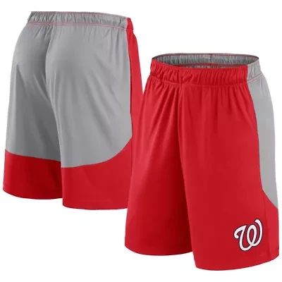 MLB Fanatics Red/Gray Washington Nationals Go Hard Shorts
