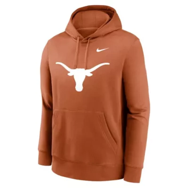 NCAA Nike Burnt Texas Longhorns Primetime Club Fleece Pullover Hoodie
