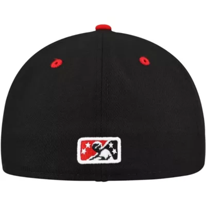 MiLB Black/Red Lansing Lugnuts Authentic Collection 59FIFTY Fitted Hat