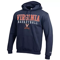 NCAA Virginia Cavaliers Stacked Logo Basketball Eco Powerblend Pullover Hoodie