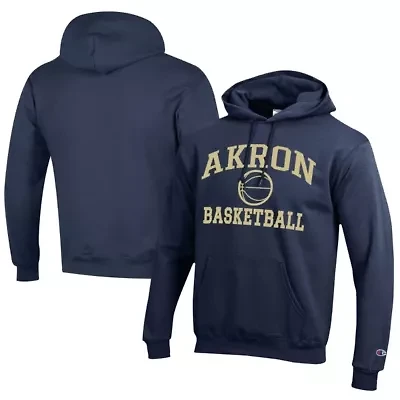 NCAA Akron Zips Icon Logo Basketball Eco Powerblend Pullover Hoodie
